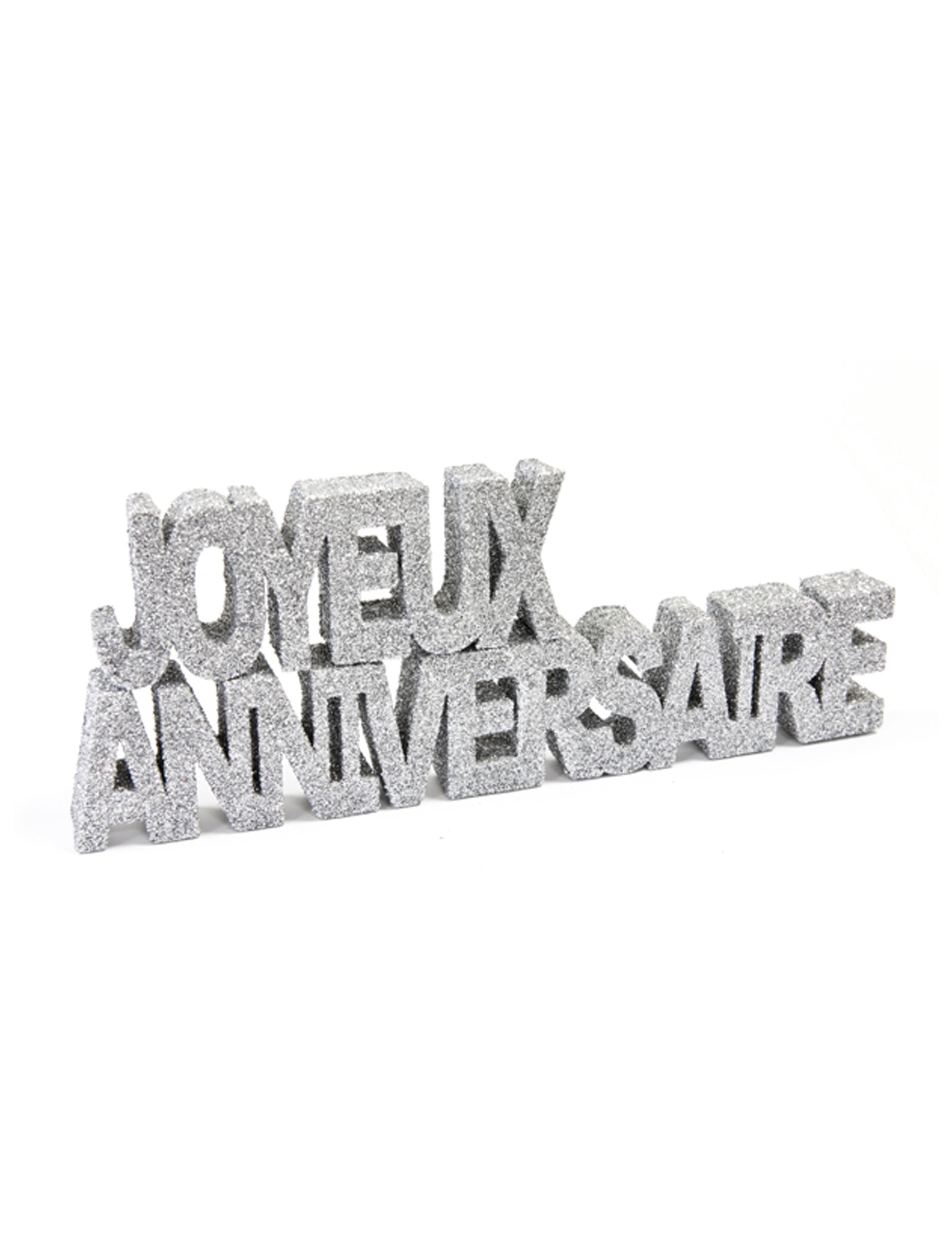 Décoration de table Joyeux Anniversaire pour fête argentée à paillettes