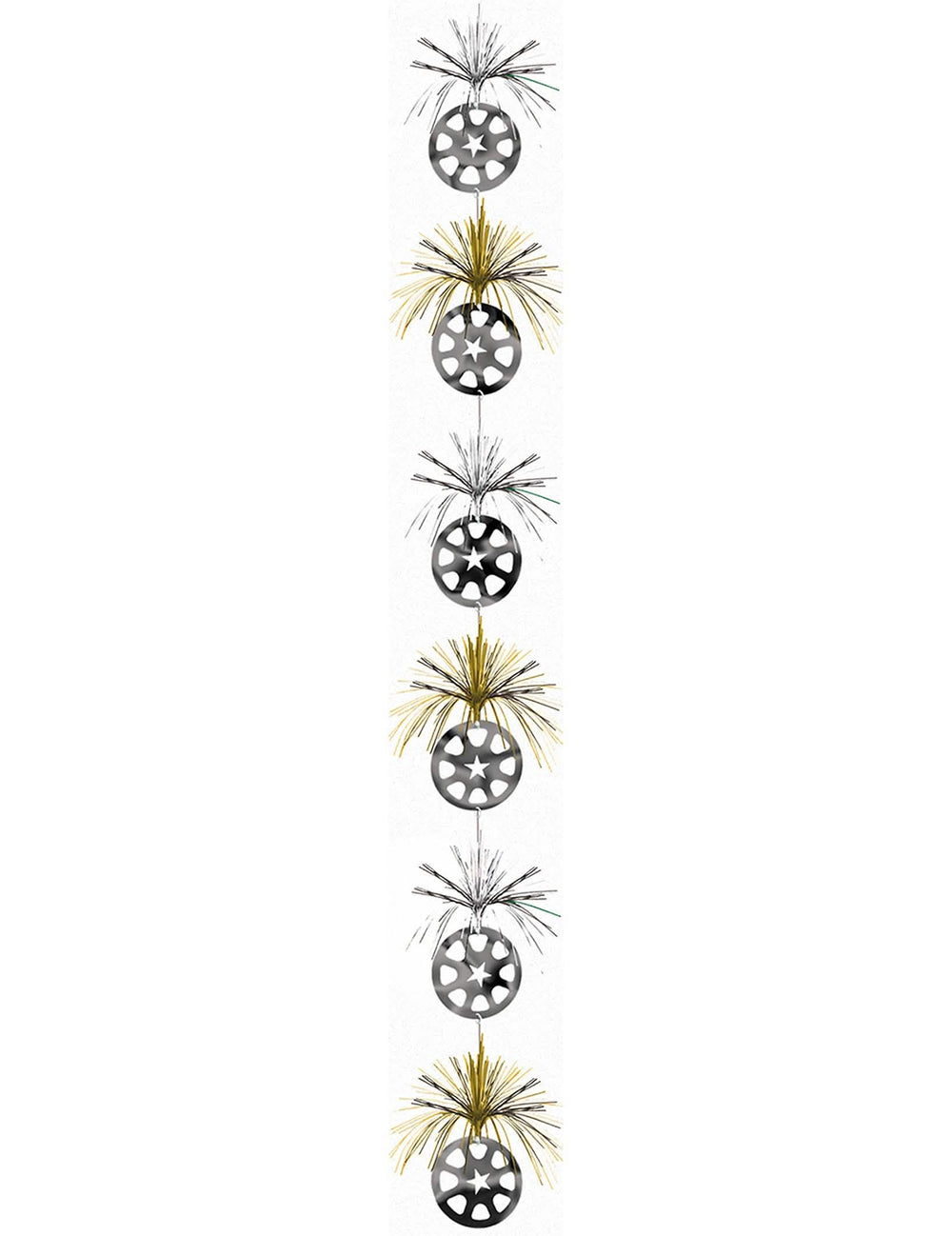 Decoración para colgar estrellas para fiesta dorado y plateado metálico