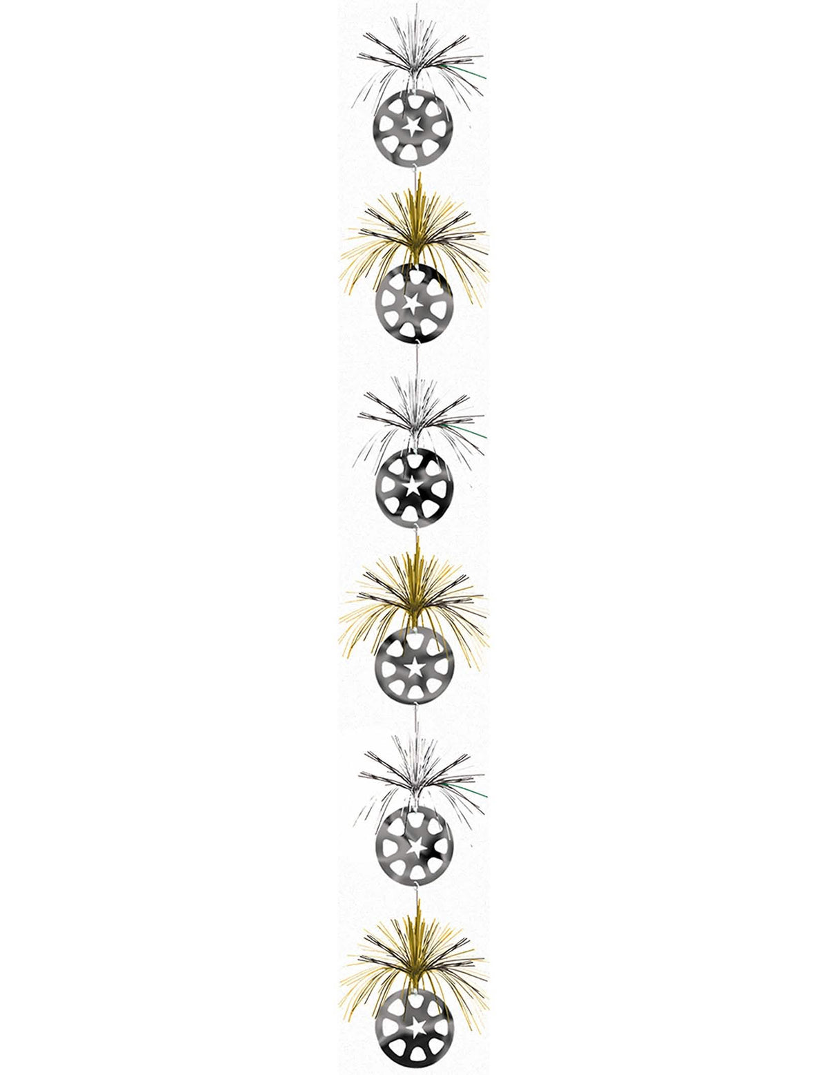 Decoración para colgar estrellas para fiesta dorado y plateado metálico
