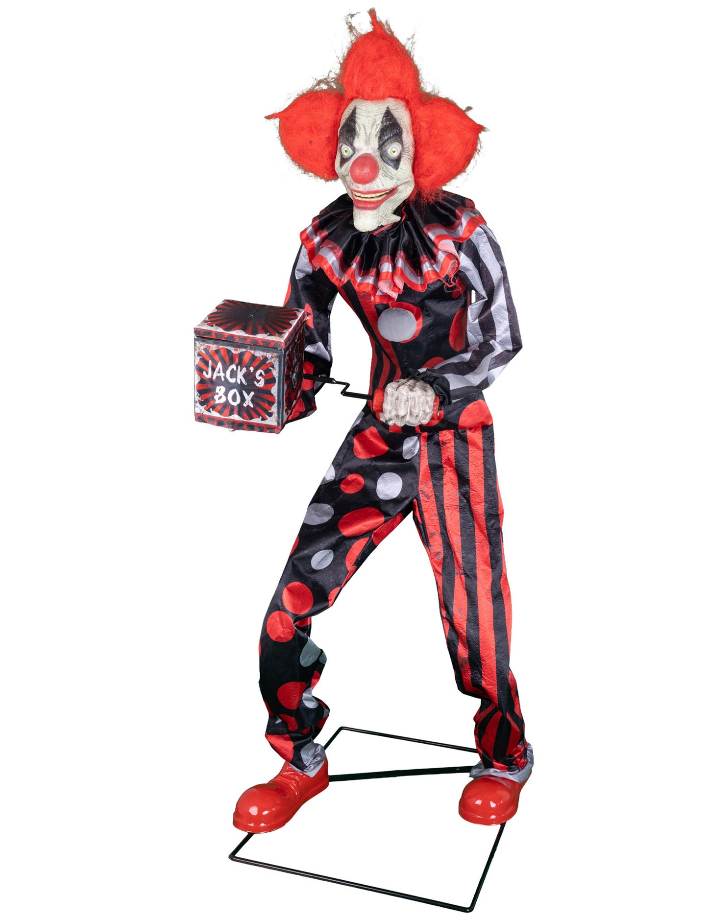 Decoración animada de payaso maléfico con movimientos 175 cm