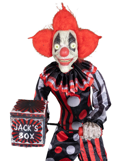 Decoración animada de payaso maléfico con movimientos 175 cm
