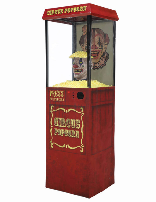 Dispensador de palomitas animado de payaso aterrador de 1,75 m