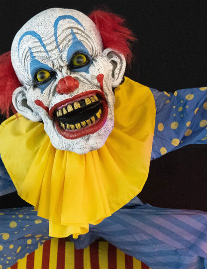 Decoración animada de entrada de payaso con movimientos, sonidos y efectos luminosos 290 cm