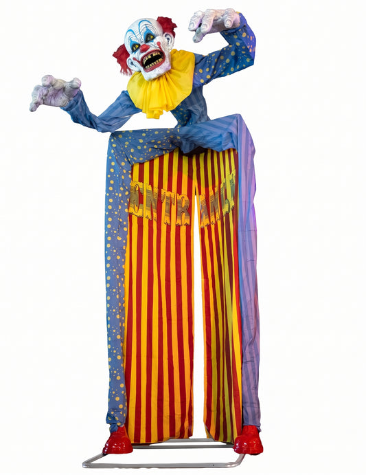Decoración animada de entrada de payaso con movimientos, sonidos y efectos luminosos 290 cm