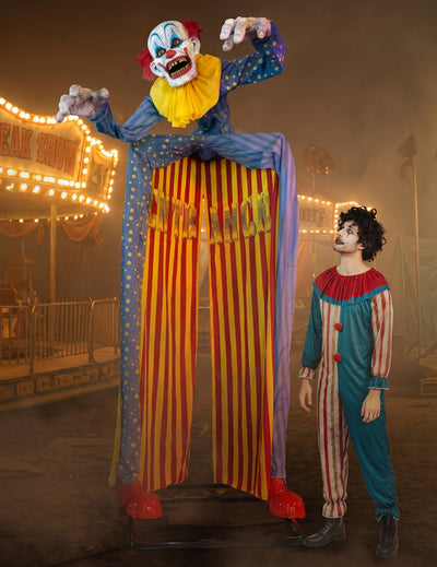 Decoración animada de entrada de payaso con movimientos, sonidos y efectos luminosos 290 cm