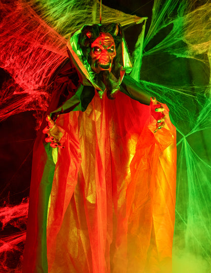 Decoración demonio animada y luminosa 190 cm