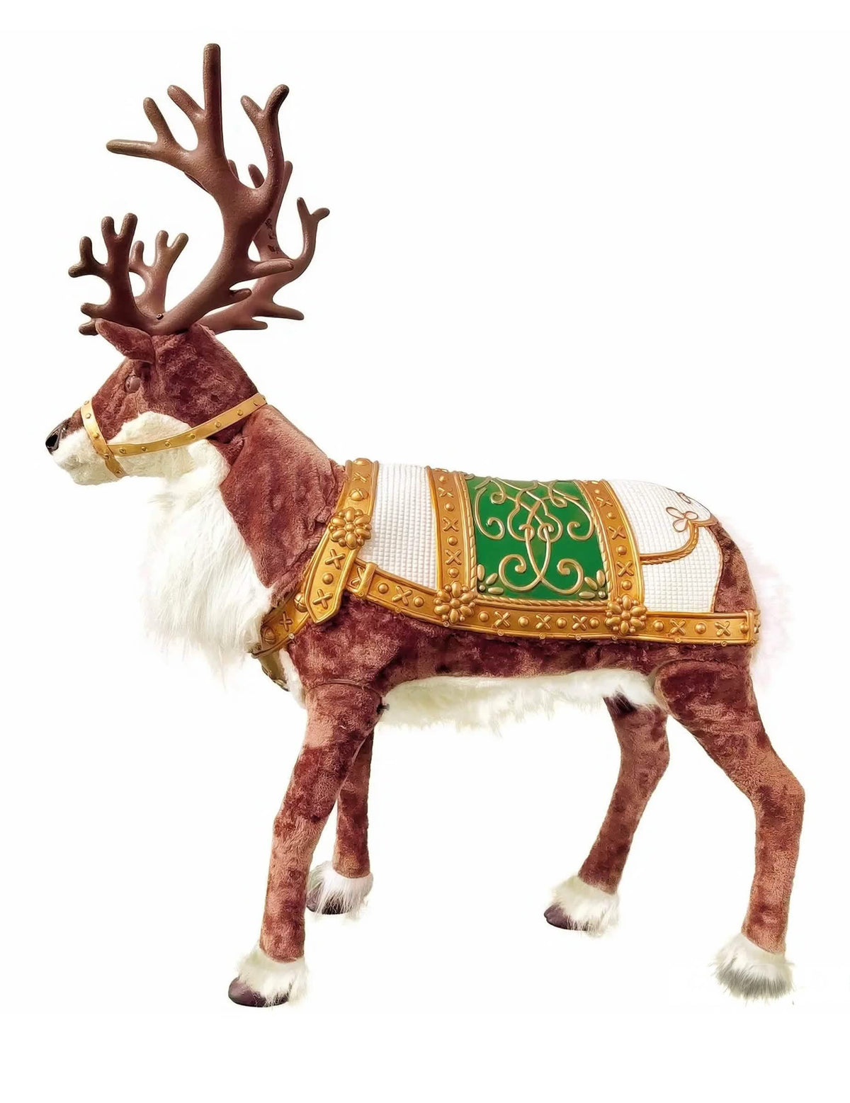 Vue de profil de la décoration animée renne de Noël avec son et mouvement