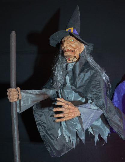 Decoración animada de bruja voladora 310 cm