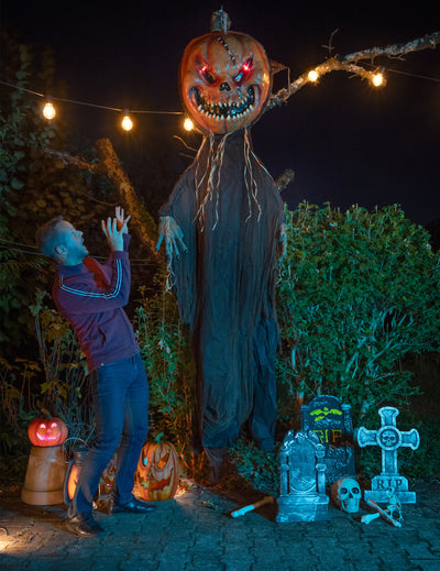 Decoración de calabaza luminosa colgante 280 cm