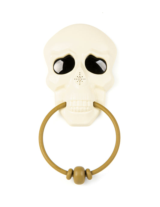 Decoración puerta esqueleto sonoro y animado 30 cm