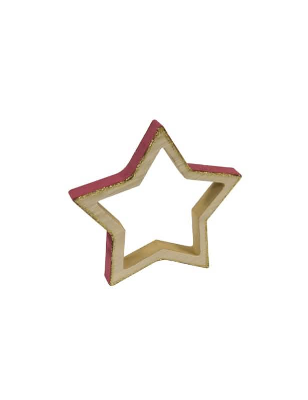 Decoración estrella de madera para navidad navidad elegante burdeos y terciopelo con purpurina dorada