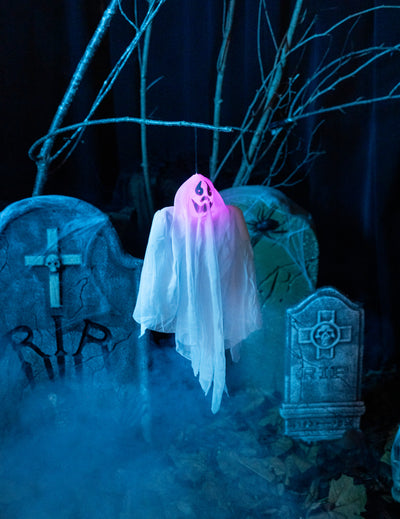 Decoración fantasma luminoso 50 cm Halloween