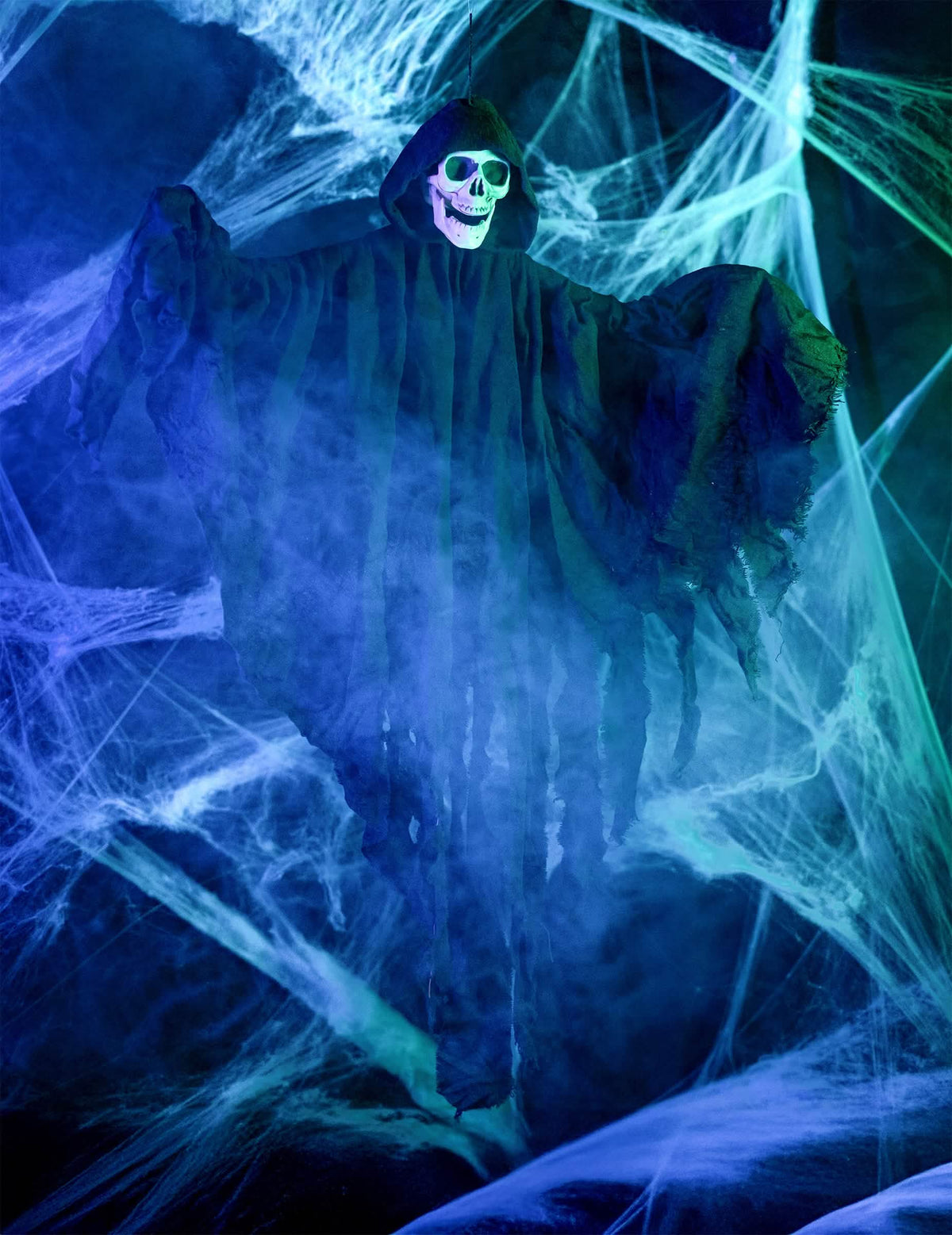 Escenografía de la decoración de la parca negra para halloween para colgar