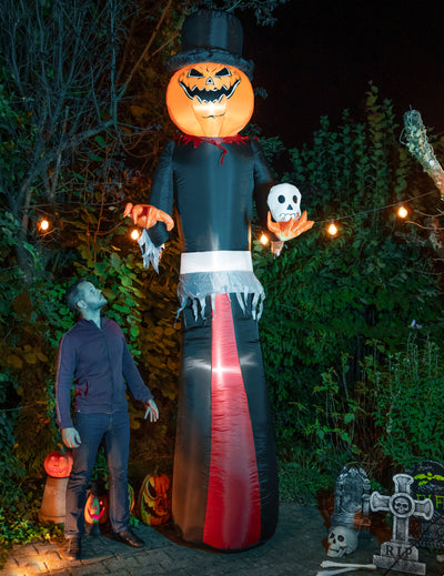 Decoración inflable calabaza terrorífica de 360 cm