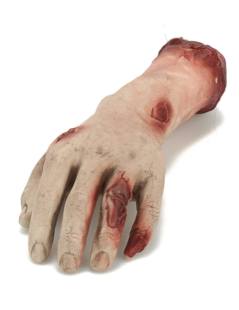 Decoración de mano ensangrentada para halloween, carne y rojo realista