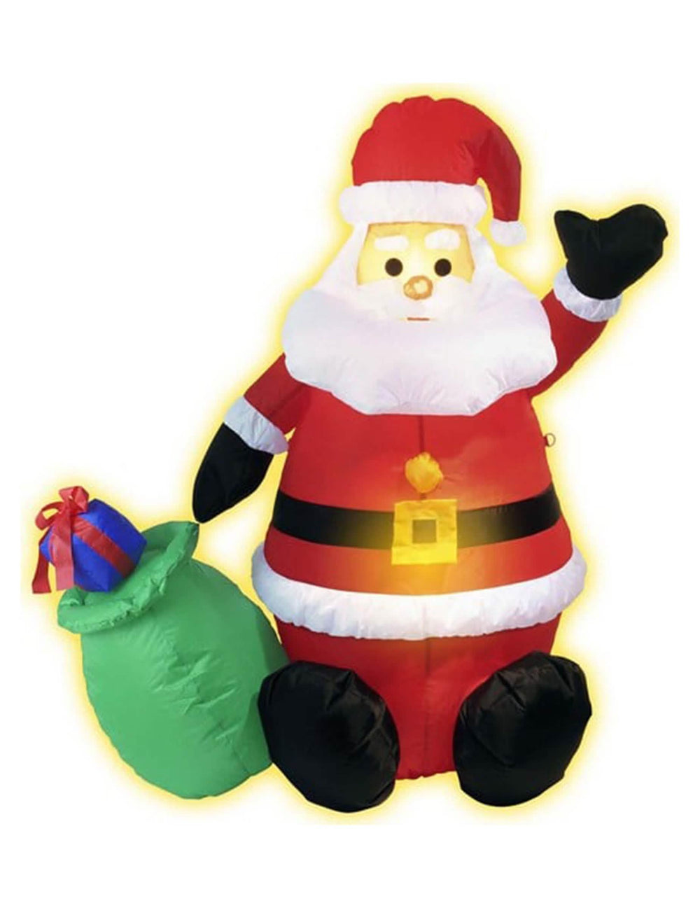 Vista frontal sentada de la decoración papá noel carry me y luminosa