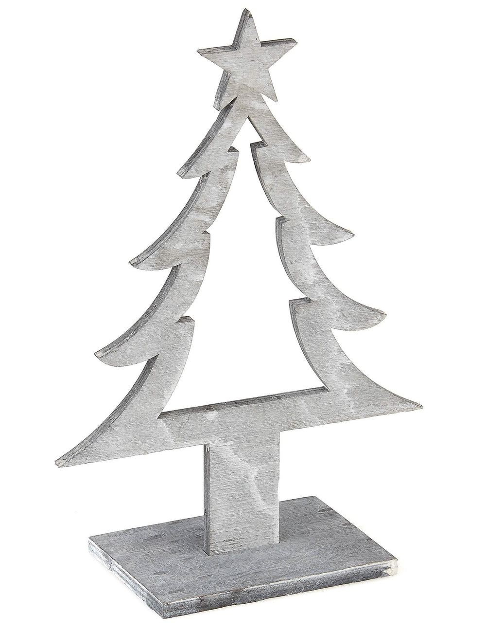 Décoration sapin de noël en bois gris
