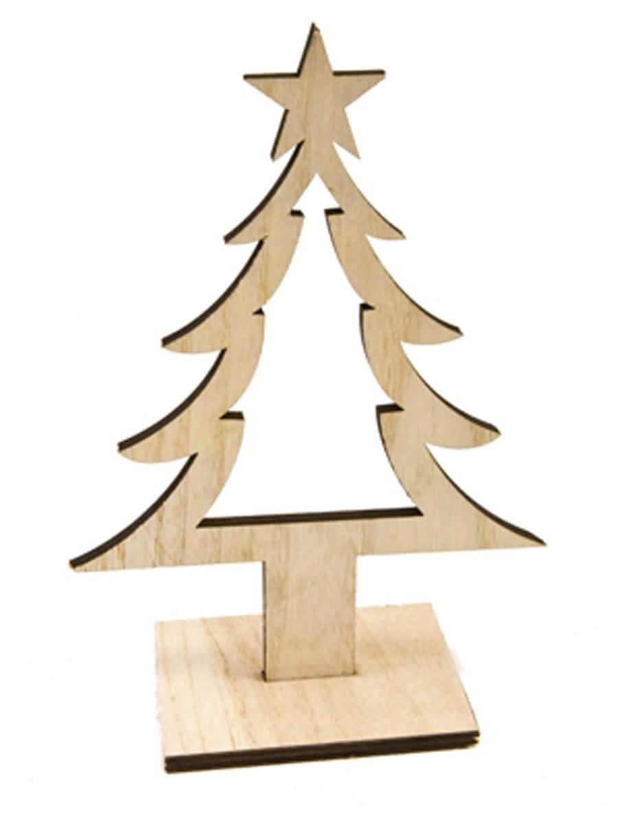 Décoration Sapin de Noël pour la maison en bois naturel