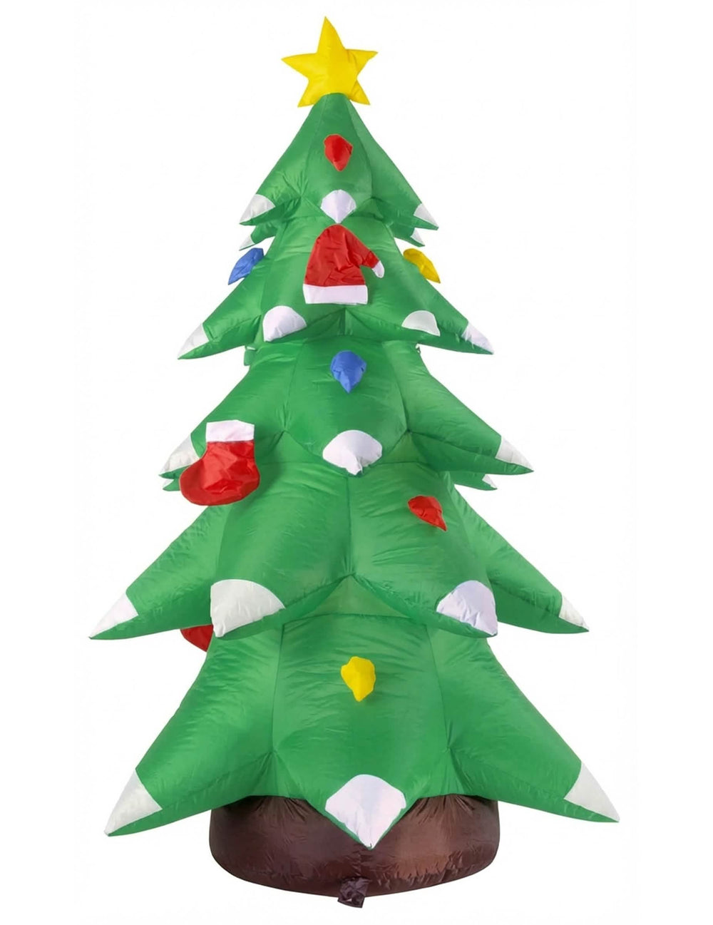 Vista frontal de la decoración de árbol de navidad carry me y luminosa