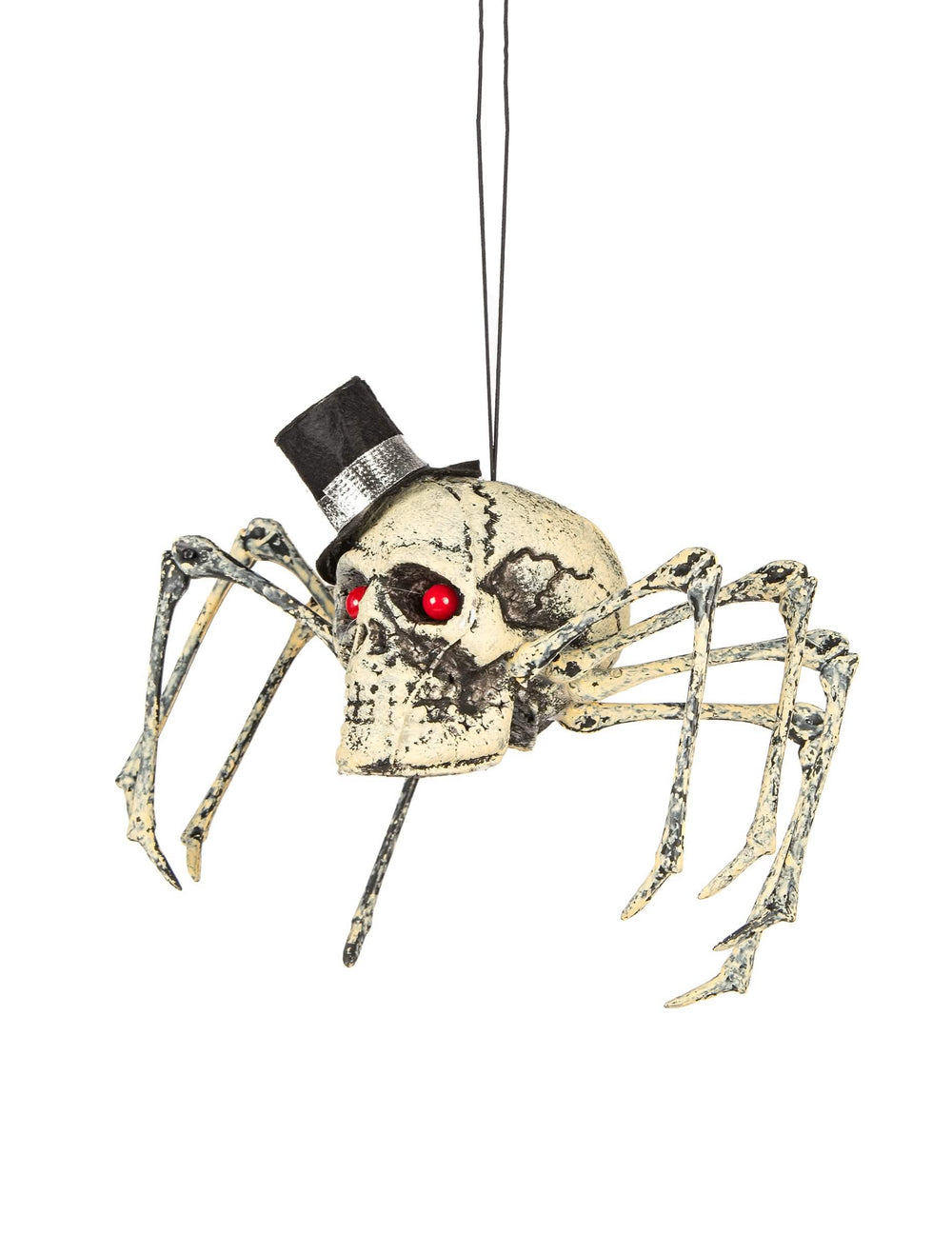 Vista de perfil de la decoración de esqueleto de araña halloween