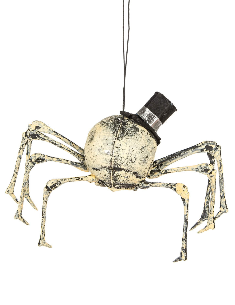 Vista trasera de la decoración de esqueleto araña halloween