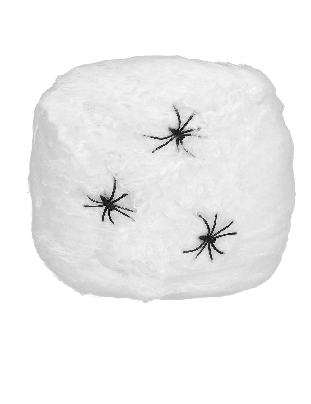 Decoración de tela de araña halloween blanca con arañas negras 20 g