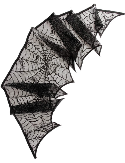Decoración de telaraña de encaje negro 43 cm x 2,50 m