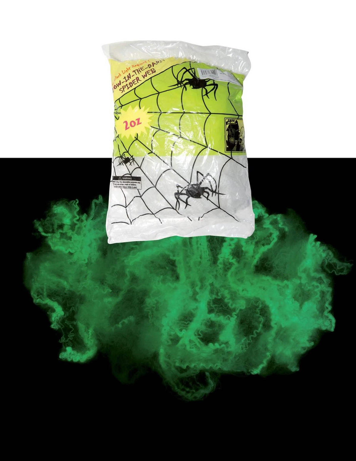 Telaraña para halloween fosforescente verde