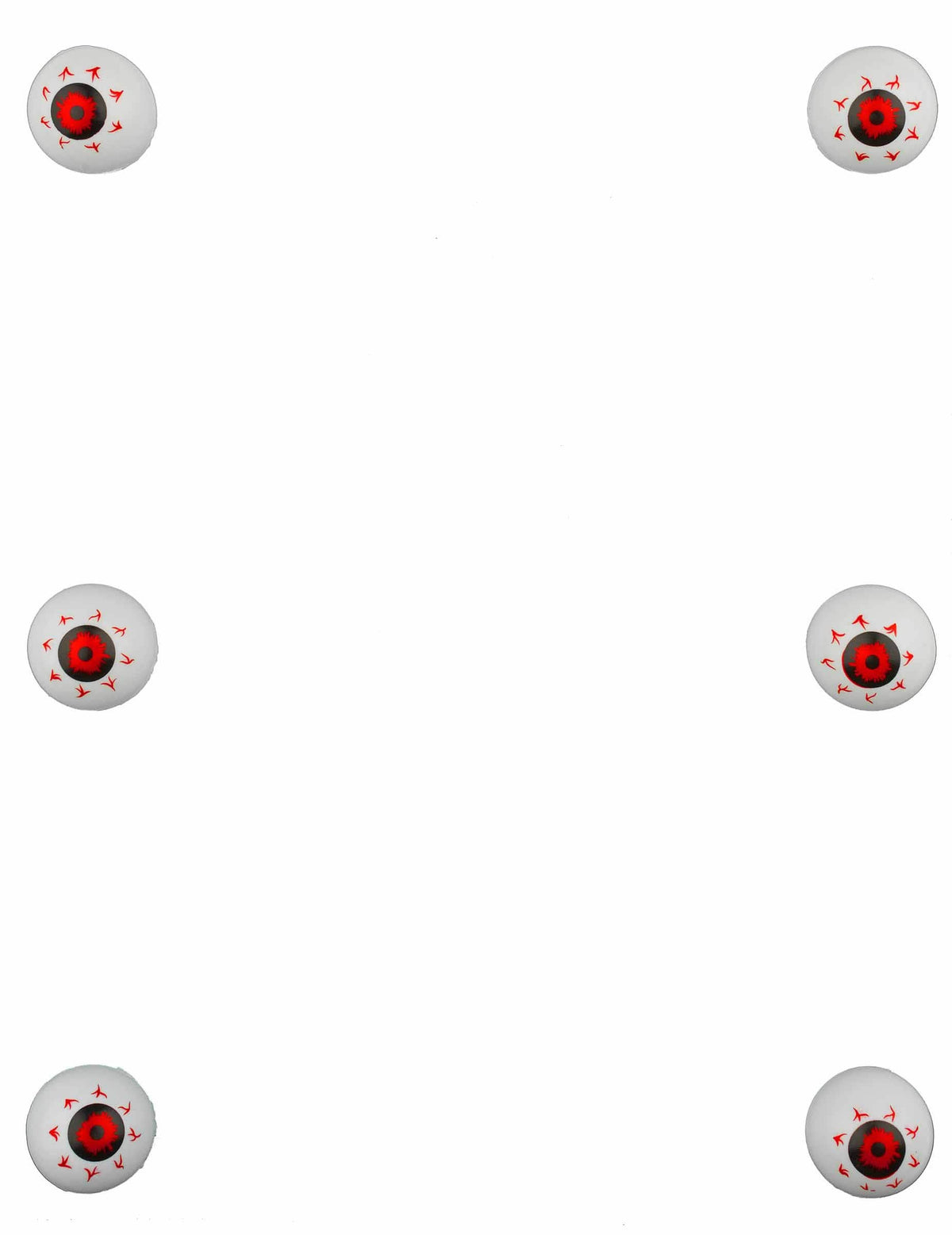 Vista general de las 6 piezas de las decoraciones de pequeños ojos saltones para halloween