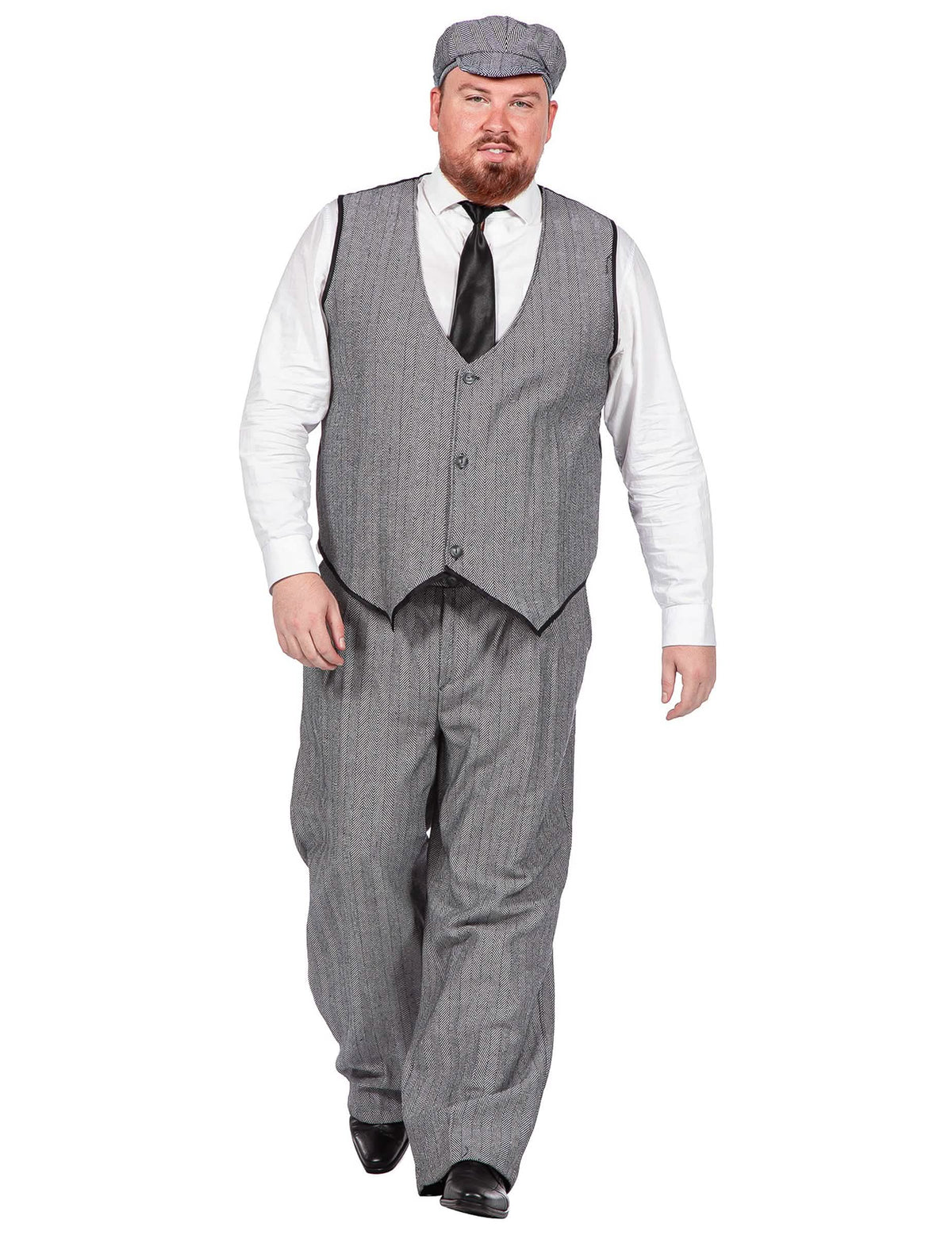 Disfraz de los años 20 gris de lujo para hombre