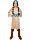 Déguisement Arc-en-Ciel - Yakari™ pour fille beige avec ceinture bleue et jaune