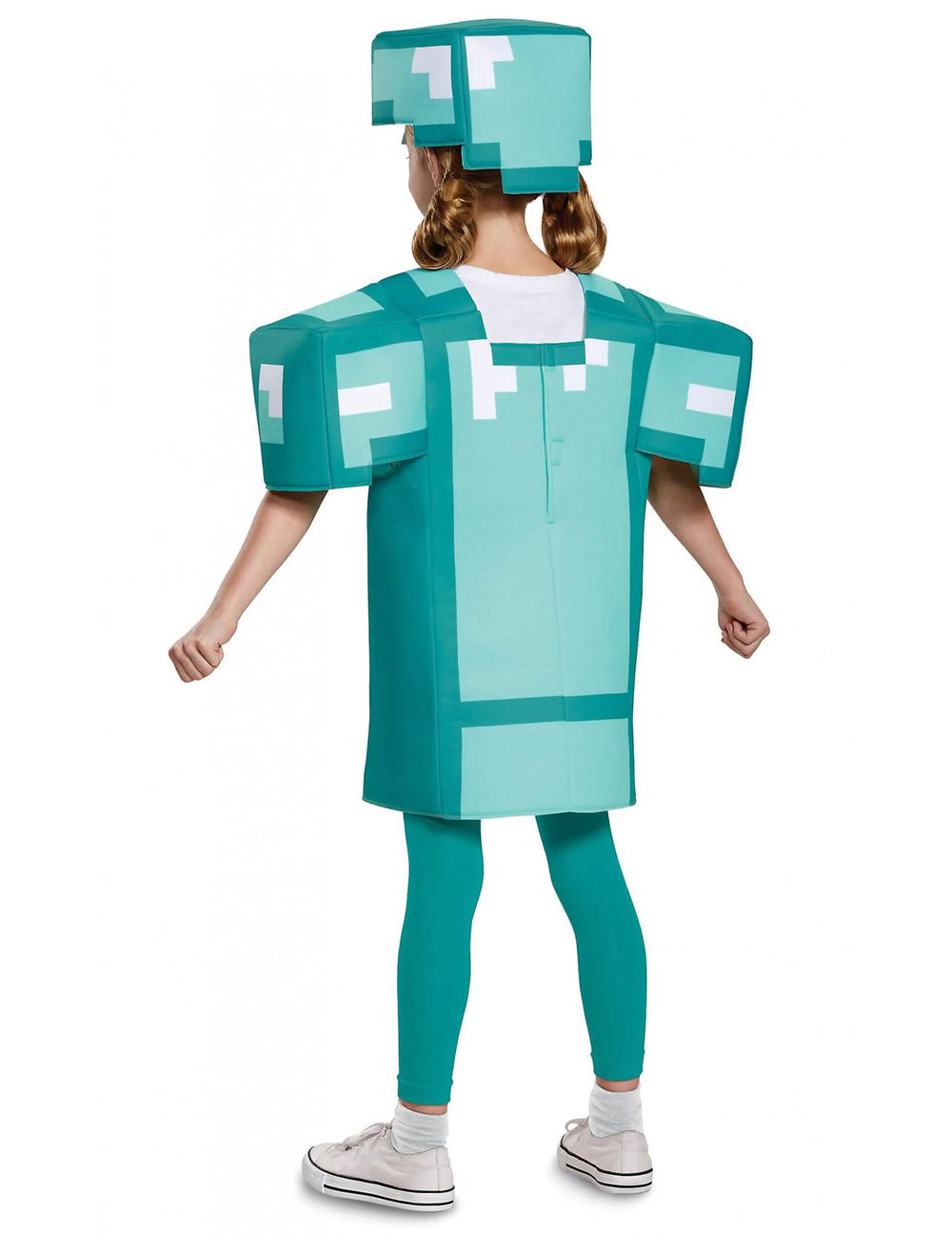 Vue de dos du déguisement armure Minecraft pour enfant