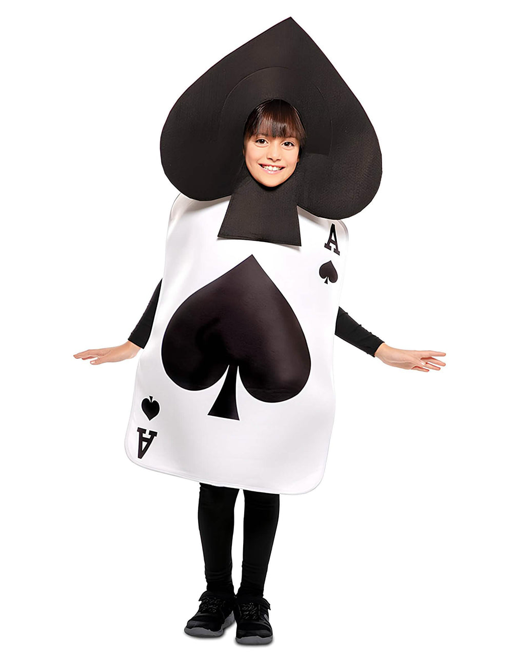Disfraz As de picas para niño blanco y negro con tocado