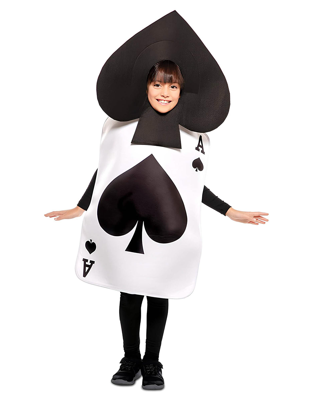 Disfraz As de picas para niño blanco y negro con tocado