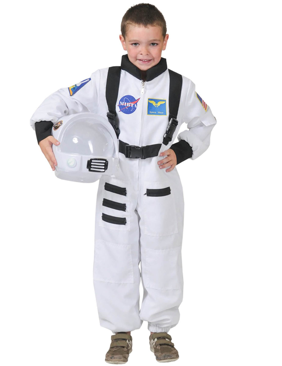 Disfraz de espacio para niño blanco con casco