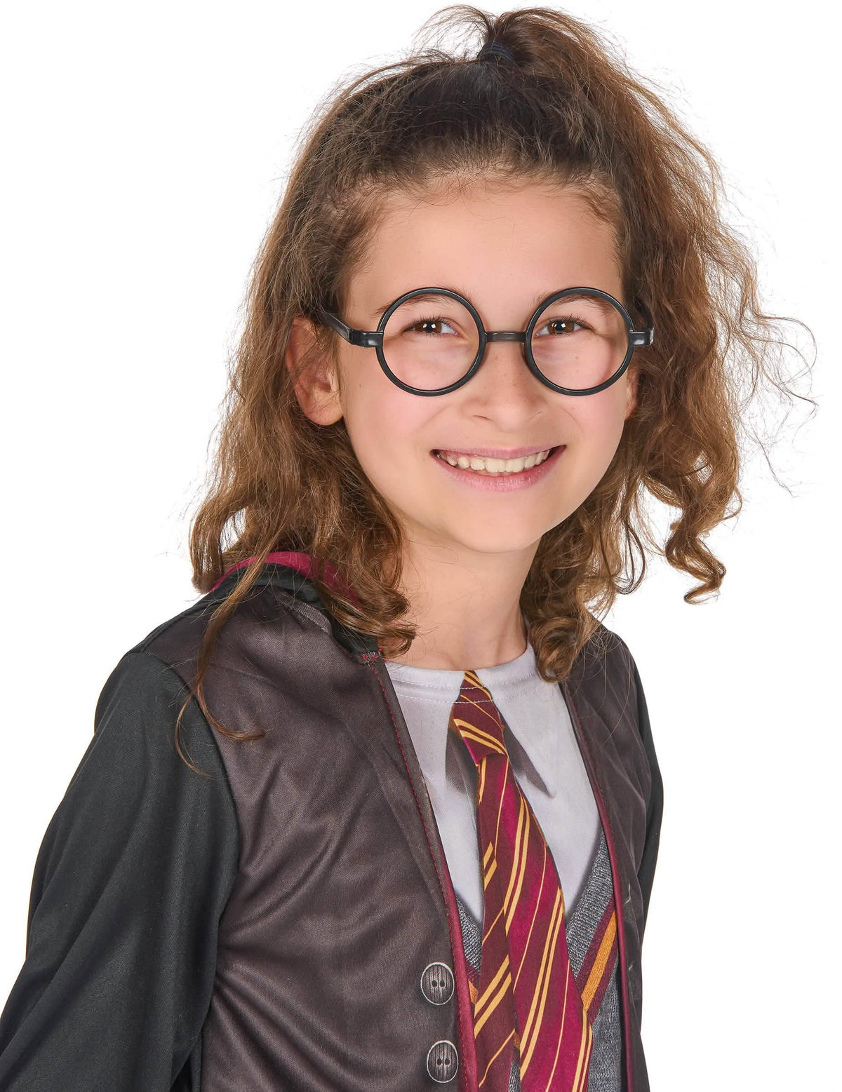 Detalle de las gafas redondas negras del disfraz con accesorios Harry Potter™