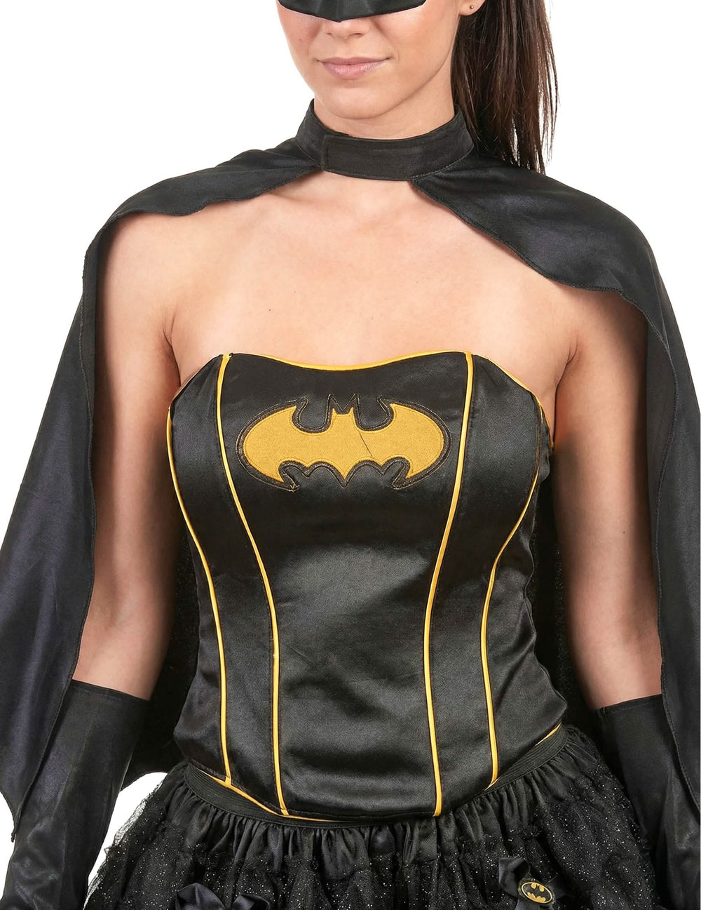 Detalle del bustier con logotipo del disfraz Batgirl™ sexy para mujer