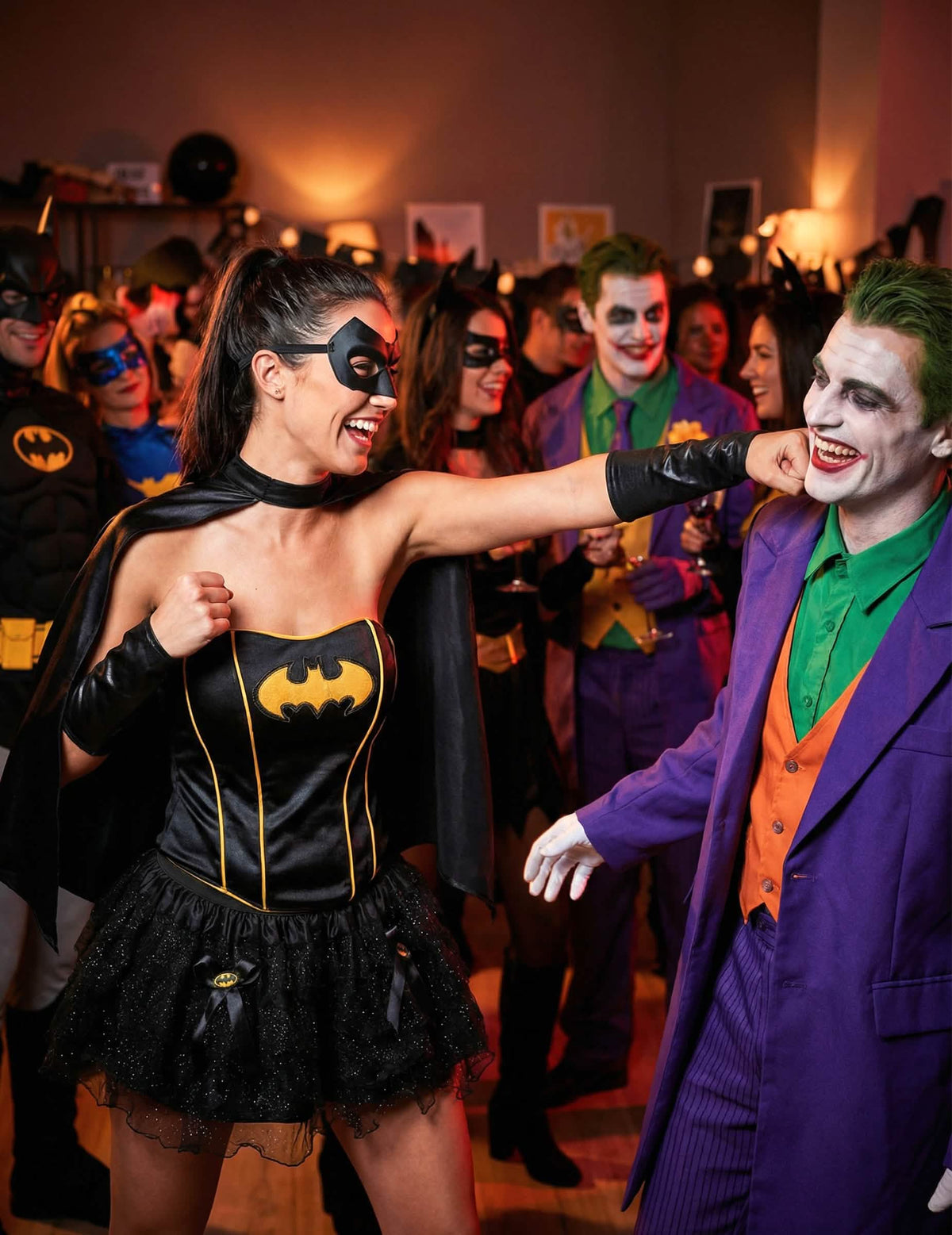 Mise en situación con Joker del disfraz Batgirl™ sexy para mujer