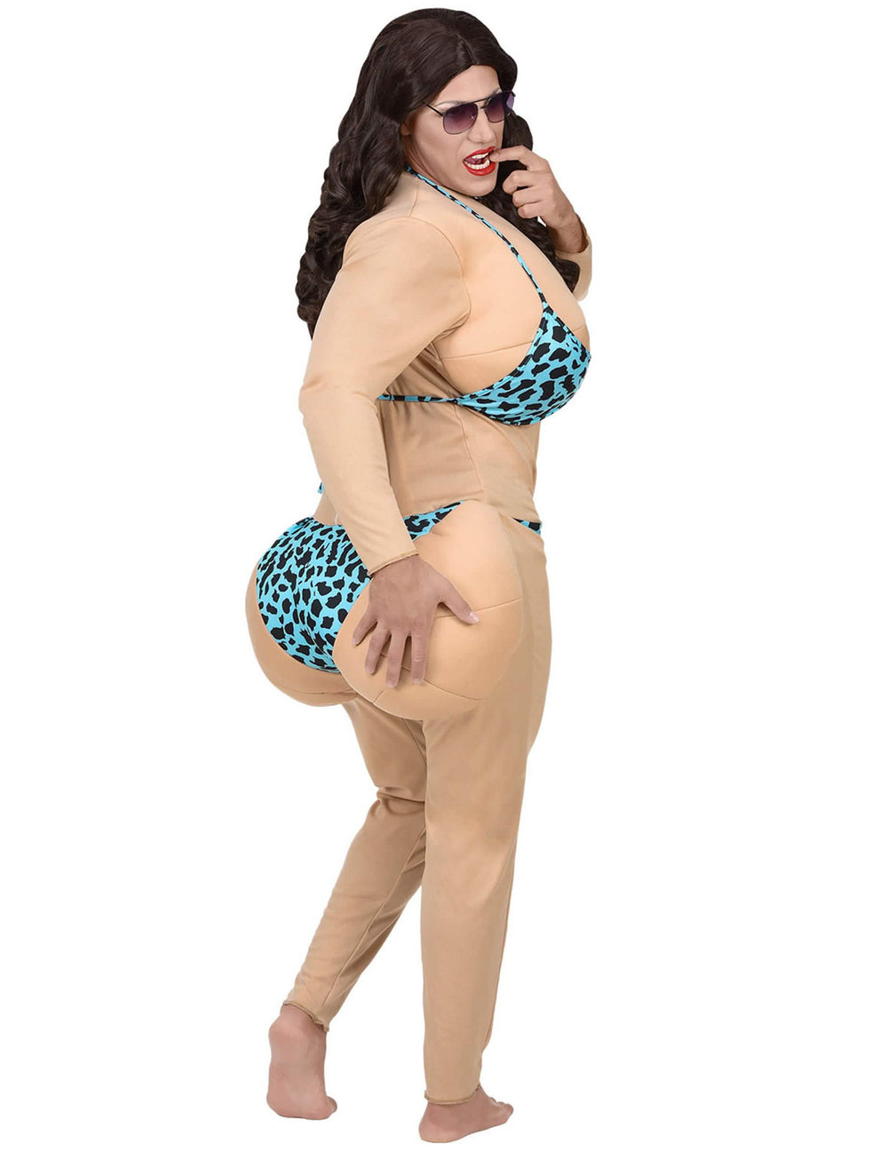 Vista trasera del disfraz bimbo de playa para adulto