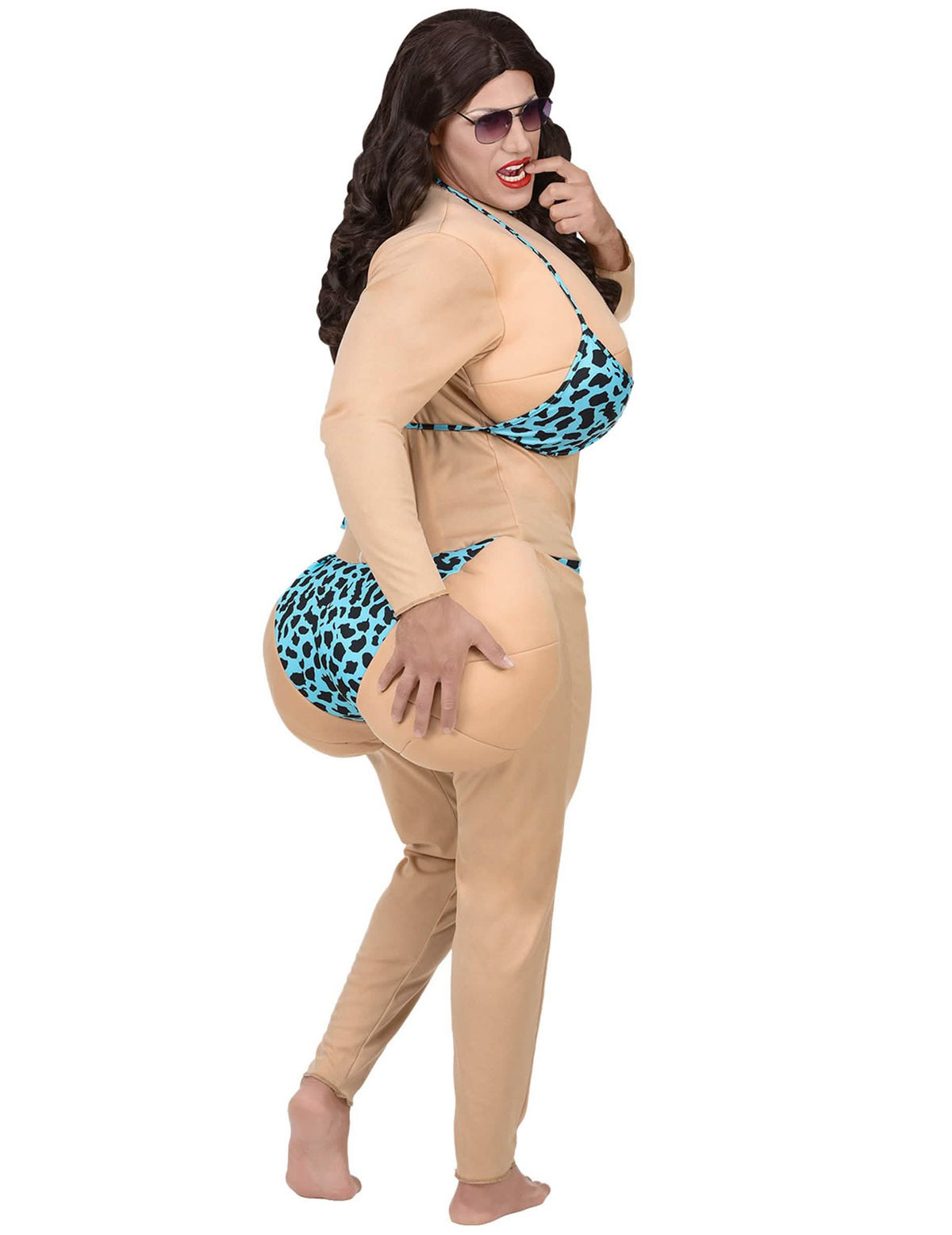 Vista trasera del disfraz bimbo de playa para adulto