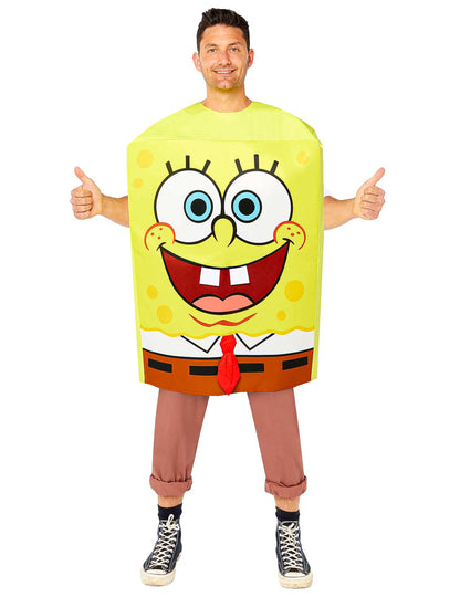Déguisement Bob l'éponge™ pour adulte jaune en forme de rectangle