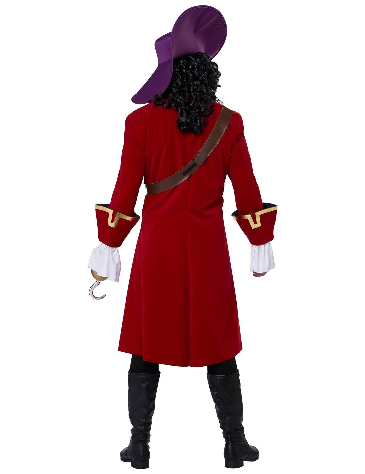 Vista trasera del disfraz de capitán pirata de lujo para hombre