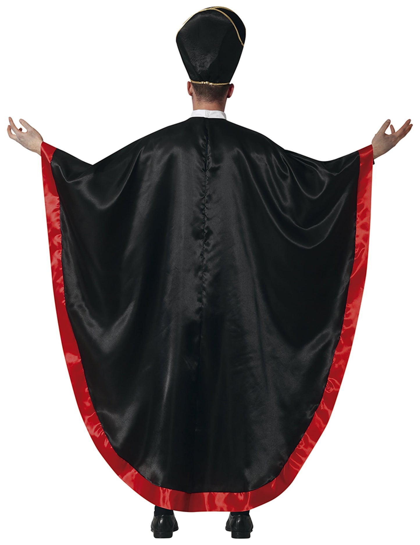 Vue de dos du déguisement cardinal satanique