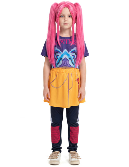 Disfraz de cazadora de demonios Kpop con falda para niña