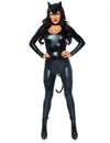 Déguisement chat noir sexy pour femme noir brillant avec oreilles et queue