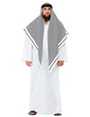 Déguisement de cheikh pour adulte blanc luxe avec coiffe noire et blanche