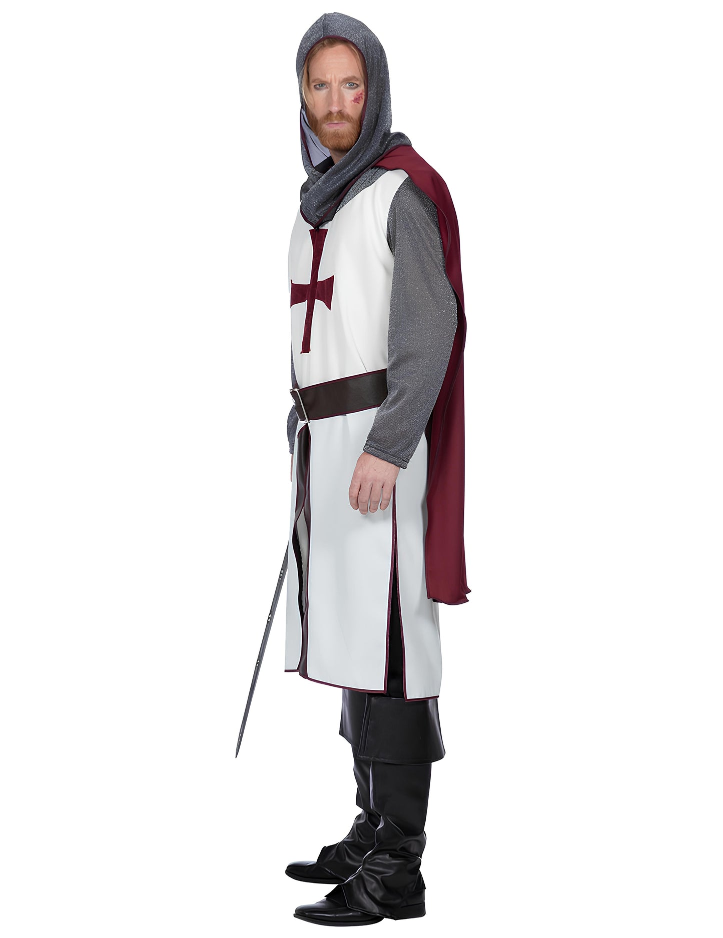 Disfraz de caballero templario de lujo para hombre