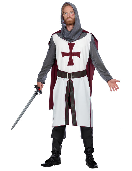 Disfraz de caballero templario de lujo para hombre