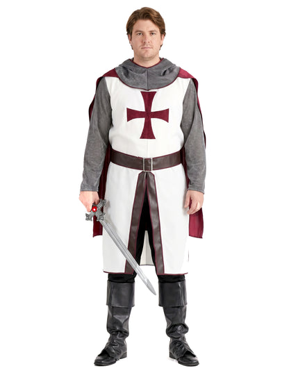Disfraz de caballero templario de lujo para hombre
