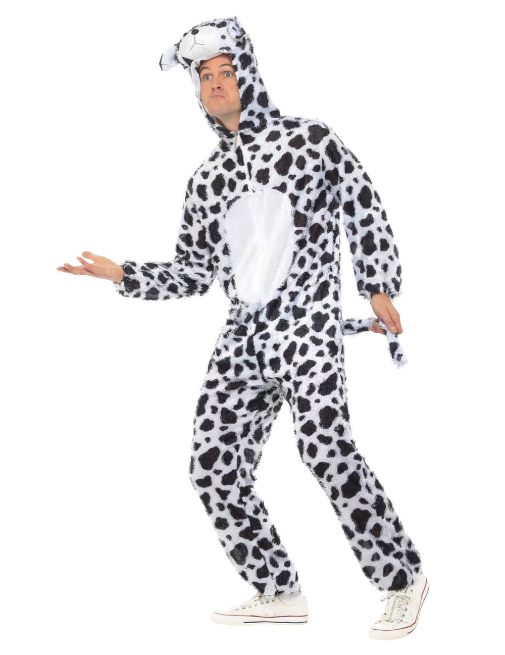 Vue de profil du déguisement de chien dalmatien pour adulte